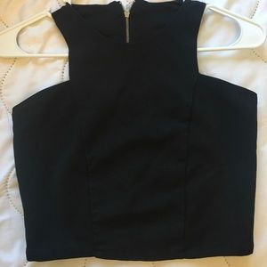 Black Razor Back Crop Top Tank